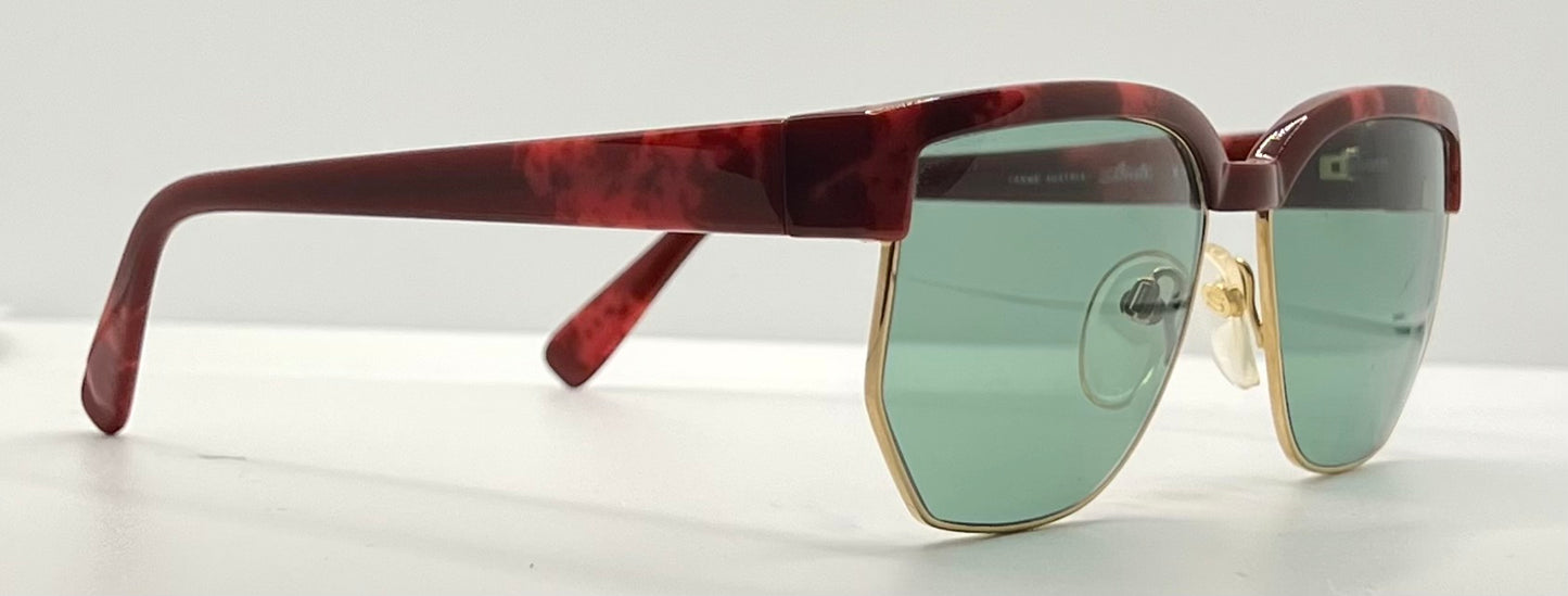 Silhouette M6067 V6053 VINTAGE Sunglasses-Red Tortoise w/New Green Custom Lenses