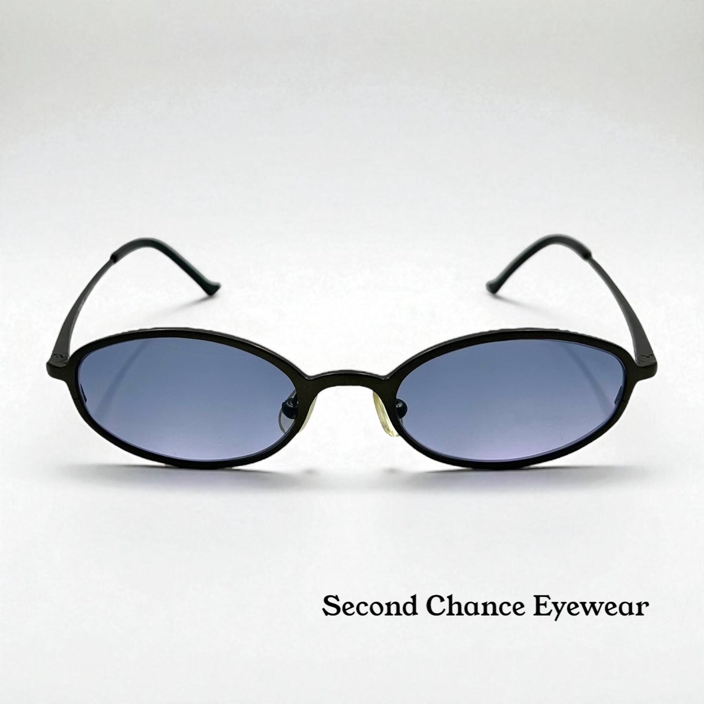 Versus by Versace Titanium Oval Sunglasses w/New Blue Tinted Custom Lenses/47-18mm