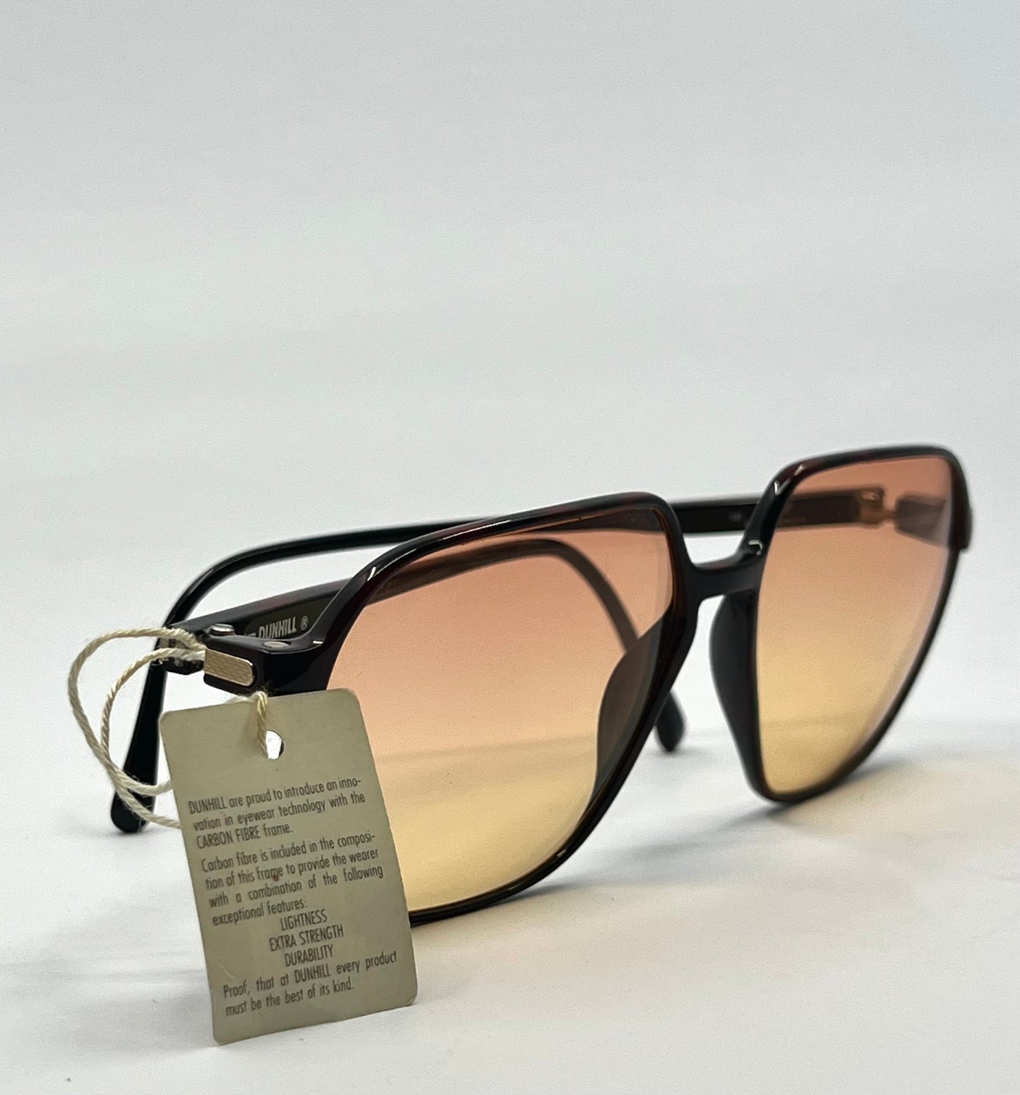 Dunhill 6106 Carbon Fibre Vintage Sunglasses Vintage w/New, Custom Lens + Original Cylindrical Case