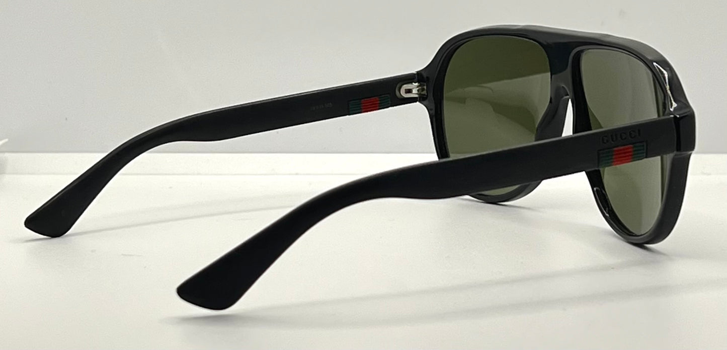 GUCCI Web Ribbon Oversized Aviator Sunglasses – Deadstock – Full Kit – Made in Italy