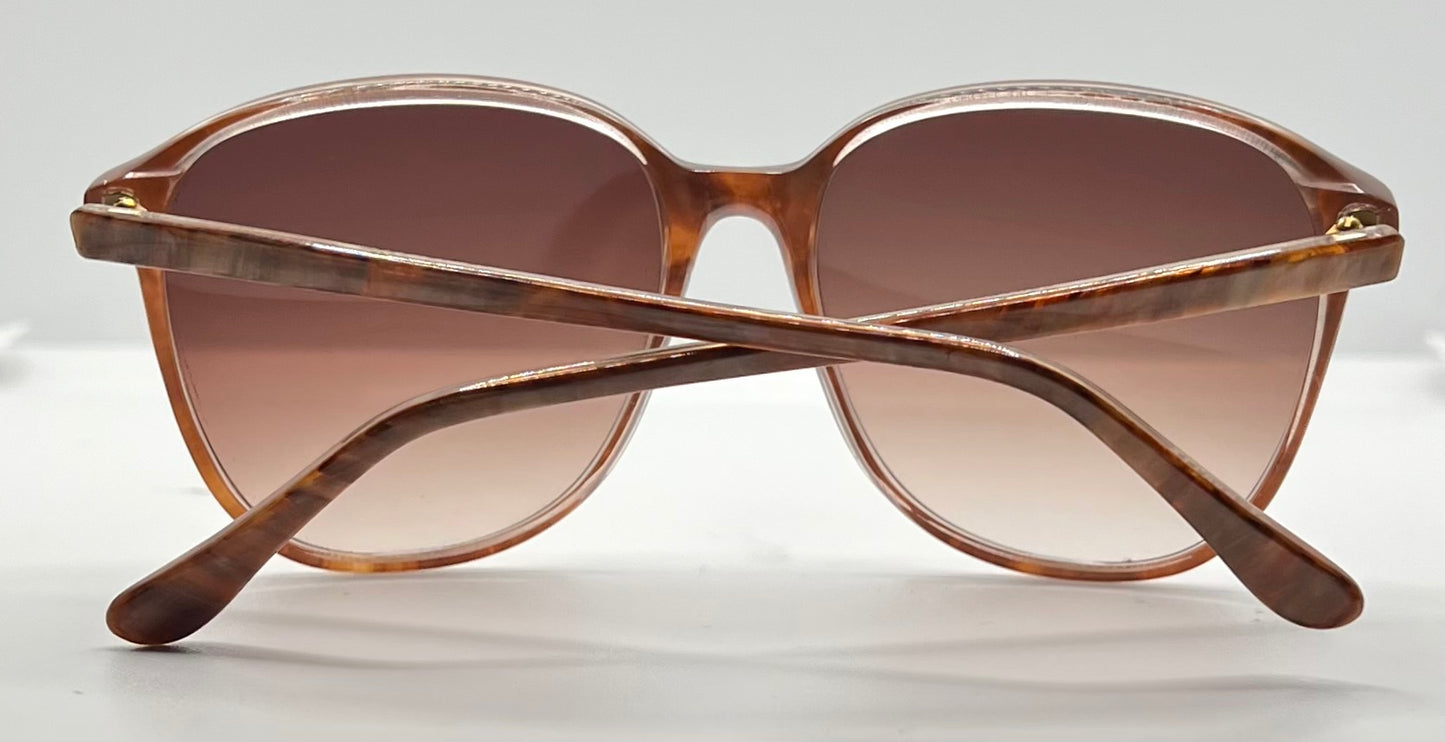 DEMITRIA Sand VINTAGE Marble Sunglasses 57mm w/Gradient Rose Lenses-NOS