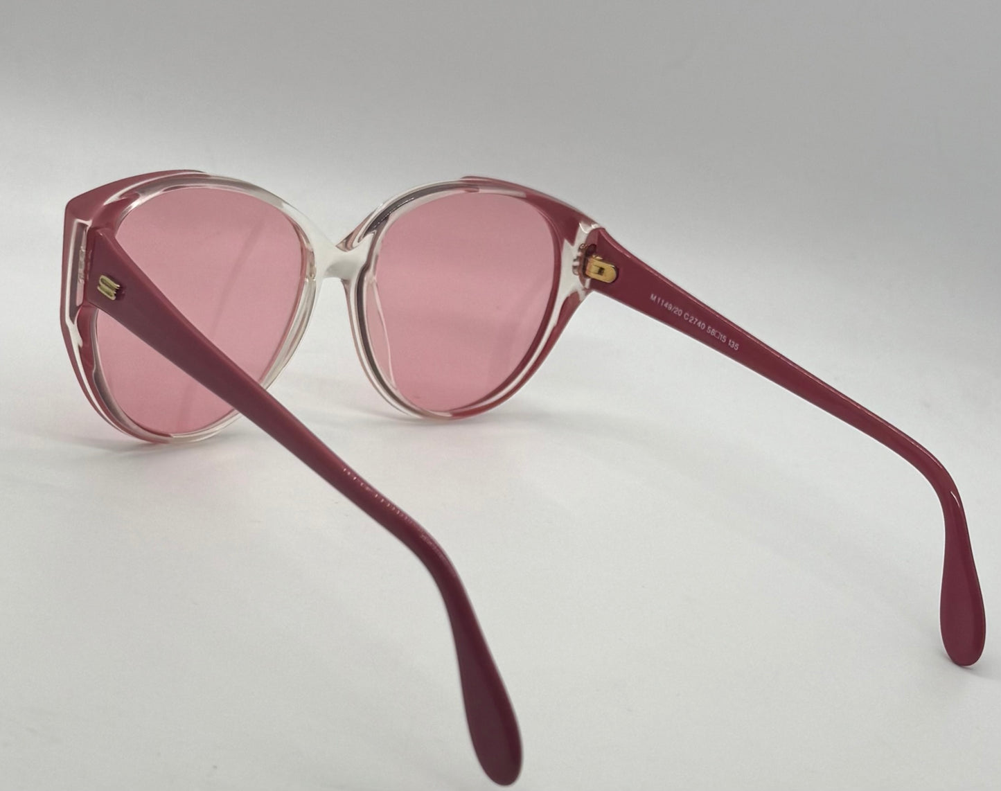 Silhouette M1149/20 C2740 Vintage Cat Eye Sunglasses w/New Pink Custom Lenses-58mm-Austria