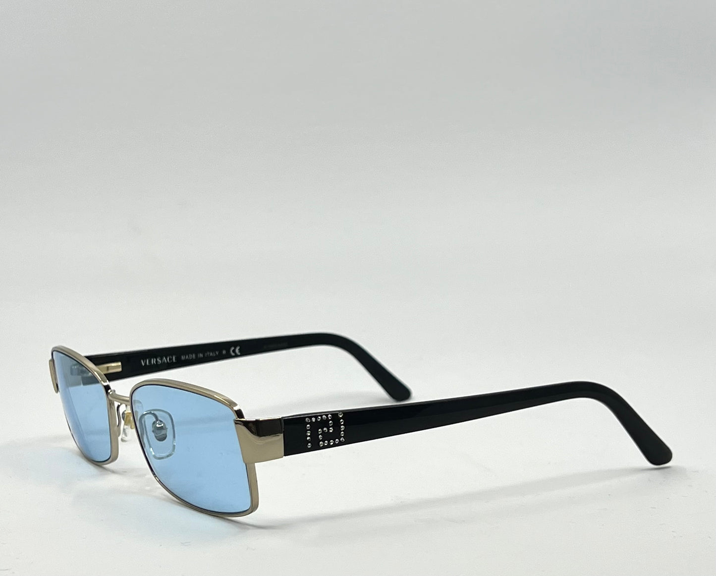 Versace 1177-B-M Sunglasses-Vintage Rhinestone w/New Sky Blue Custom Tinted Lenses