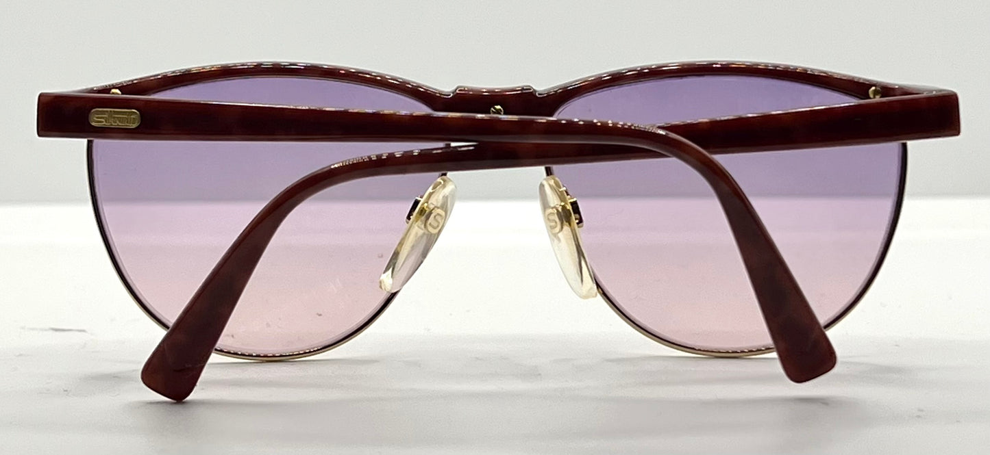 Silhouette V6055 6081 Vintage Sunglasses w/New Pink-Purple Custom Lenses-54mm-Austria
