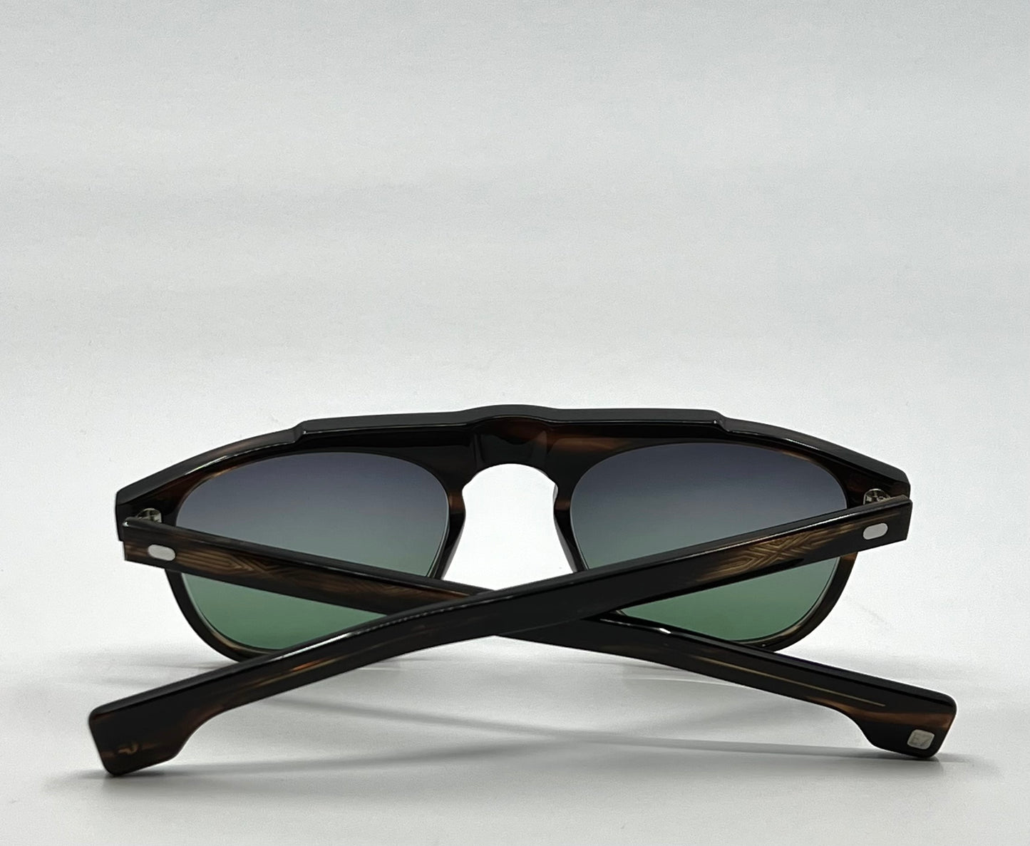 Entourage of 7 Fegan Sunglasses w/New Grey/Green Custom Gradient Lenses-New/Unworn-Full Kit-handmade in Japan