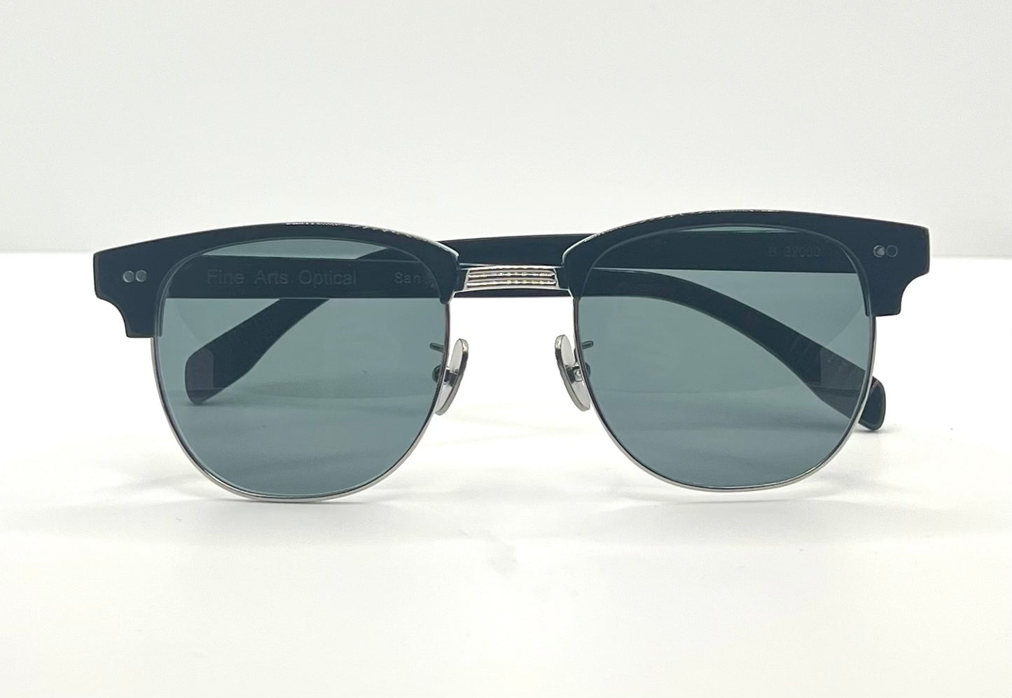 Vintage DEADSTOCK Fine Arts Optical Clubmaster Sunglasses – San Francisco – Custom Solid Grey Lenses