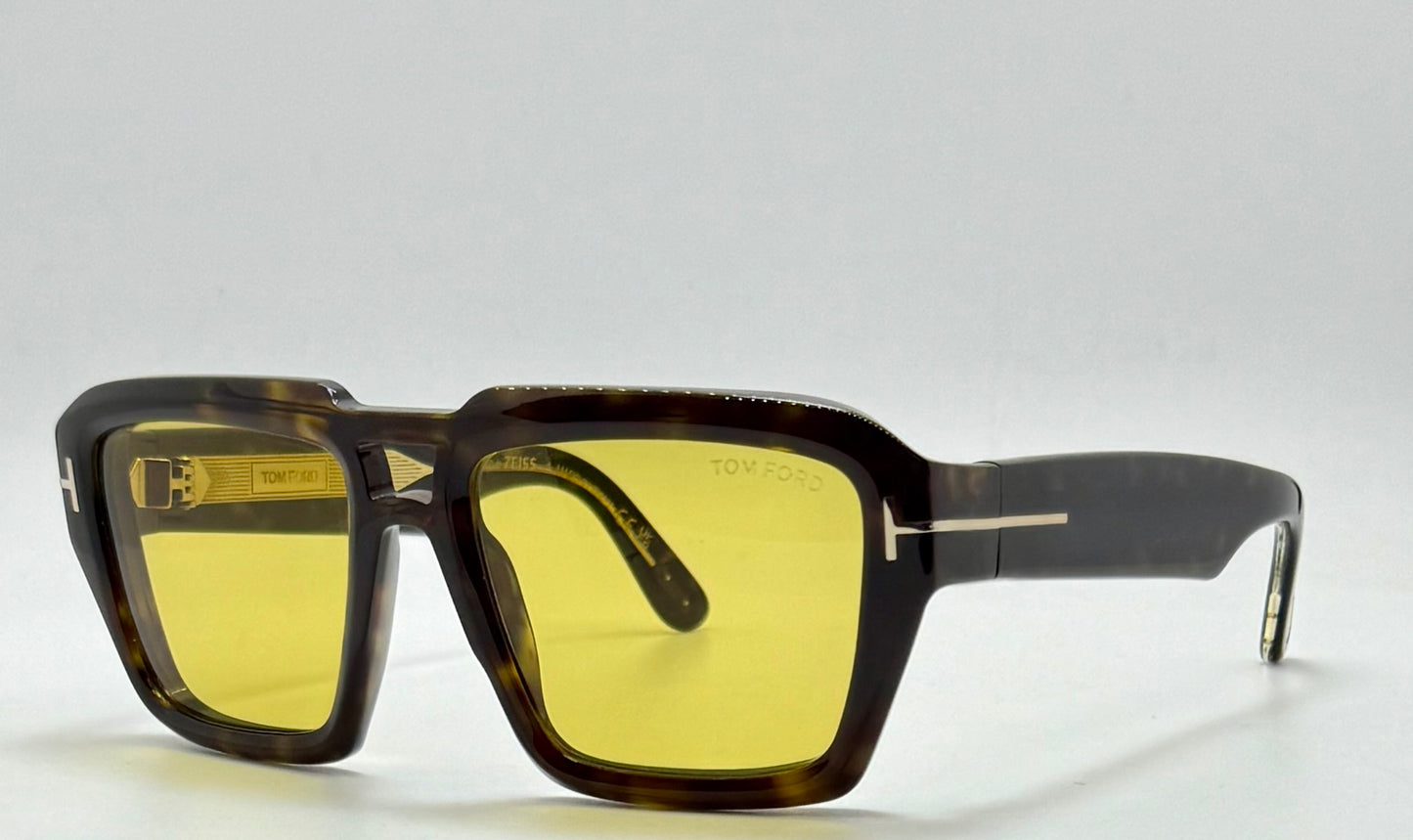 Tom Ford TF1202 52E ICON Collection Sunglasses-Zeiss Yellow Lenses-Full Kit-New