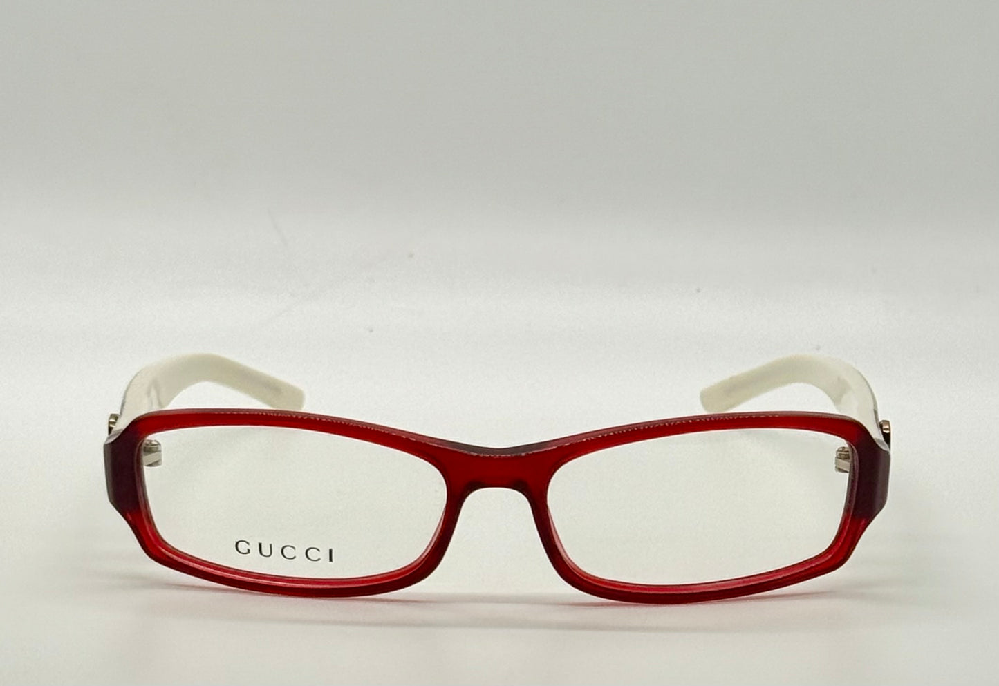 Gucci Gg 2568 Pr6 Red & Ivory Rectangular Eyeglasses-Vintage|Deadstock-Italy