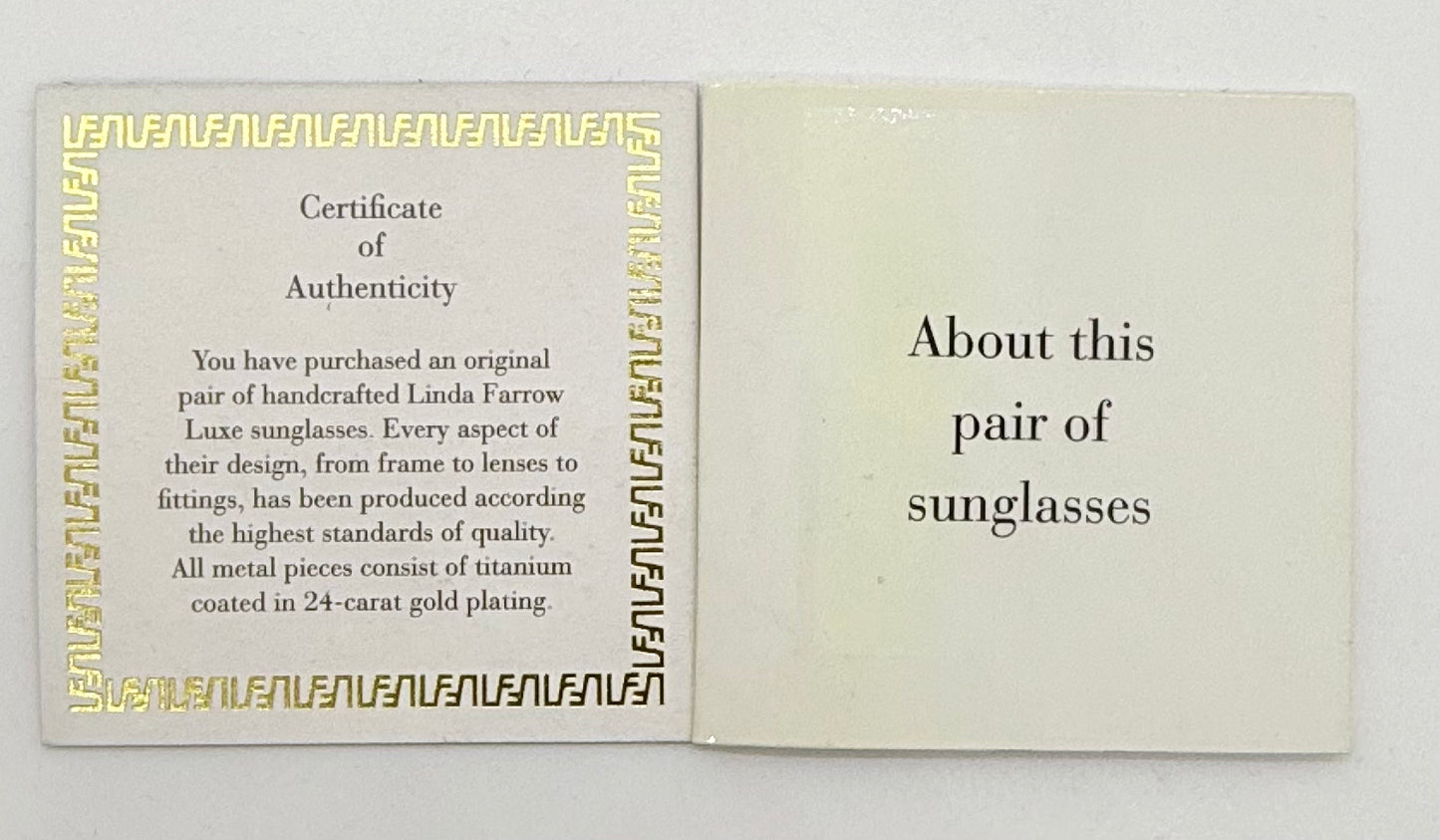 Linda Farrow Luxe LFL/1/6 Grey Gold Oversized Sunglasses Japan Deadstock Kit