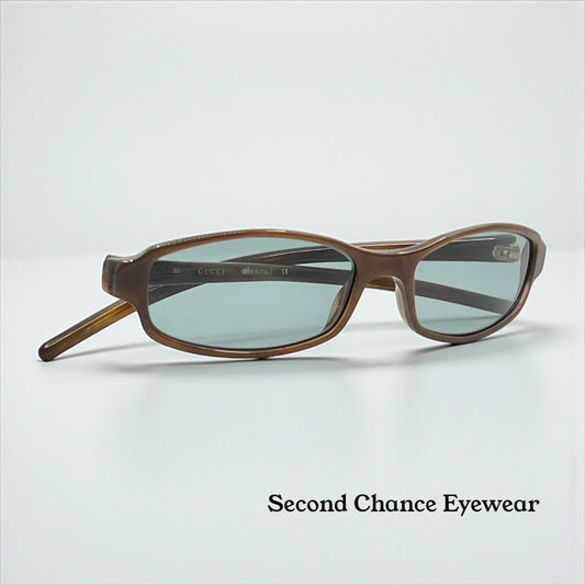 Gucci GG1473 5Y7 Y2K Vintage Sunglasses w/NewSolid Aquamarine Custom Lenses