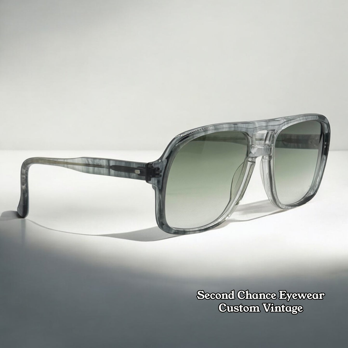 SRO 140 Handmade USA Vintage Sunglasses w/ New, Custom Gradient Aquamarine Lenses