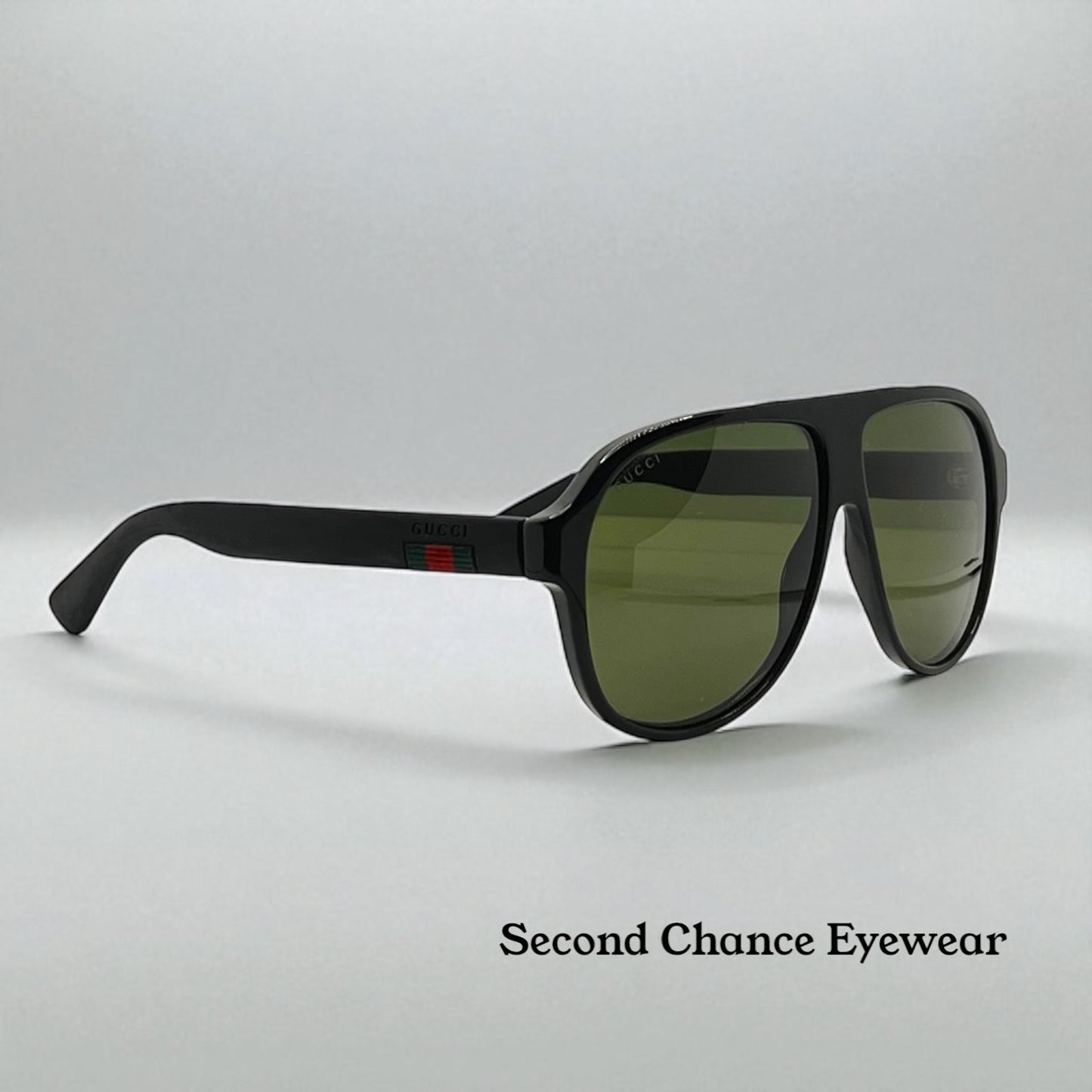 GUCCI Web Ribbon Oversized Aviator Sunglasses – Deadstock – Full Kit – Made in Italy