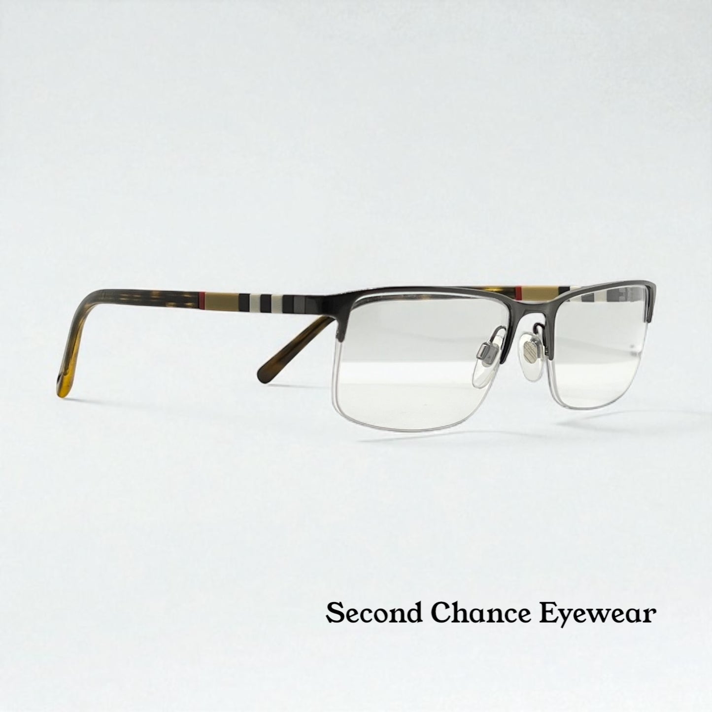 Burberry B1282 1008 Semi-Rimless Tortoise Glasses 55mm – Made in Italy