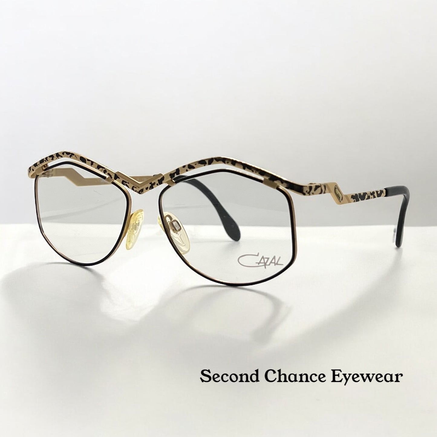 Cazal MOD 249 COL 413 VINTAGE Titanium Eyeglasses-Gold Leopard 57mm-UNWORN-Germany