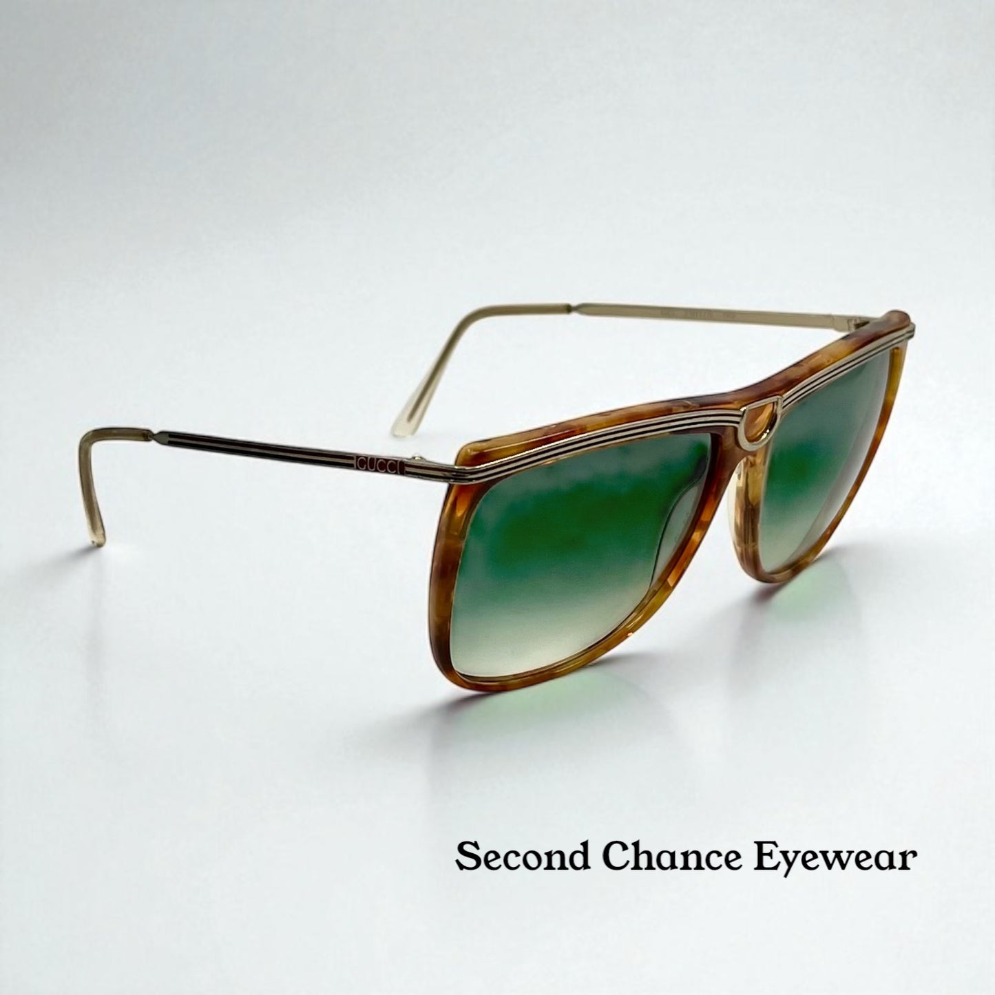 Gucci GG 2307/S Vintage Sunglasses w/New Gradient Aquamarine Tinted Custom Lenses