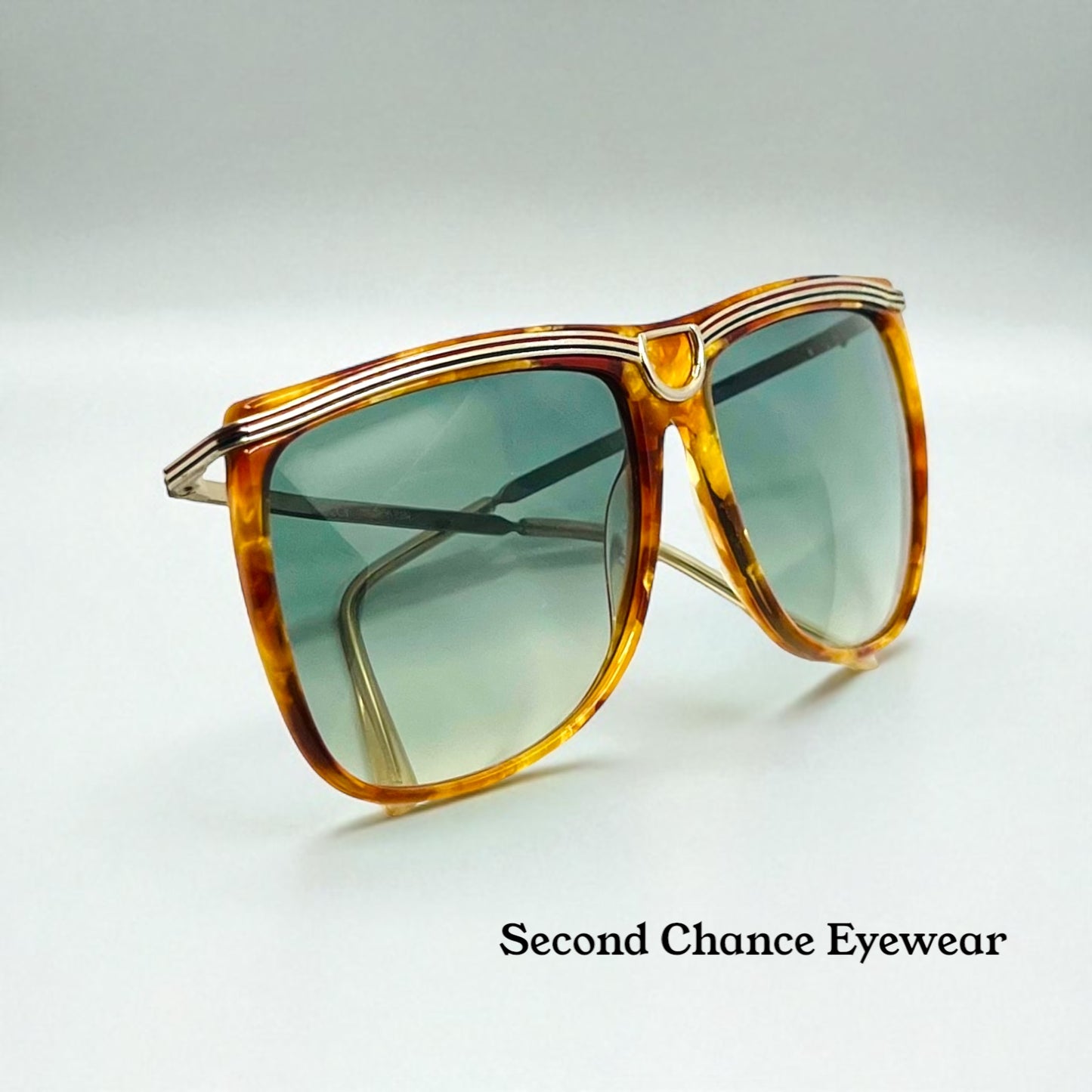 Gucci GG 2307/S Vintage Sunglasses w/New Gradient Aquamarine Tinted Custom Lenses