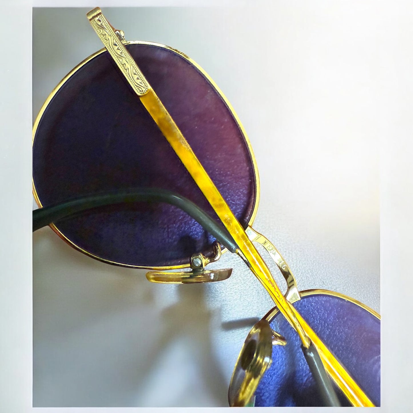 SEMESTER BLOND 081 Japan VINTAGE Sunglasses-Gold Frame w/New, Blue Custom Lenses