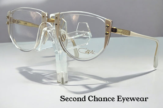Cazal Vintage Eyeglasses-Nos-Model 332 Col. 180-Clear, White, Gold & Stones Frame