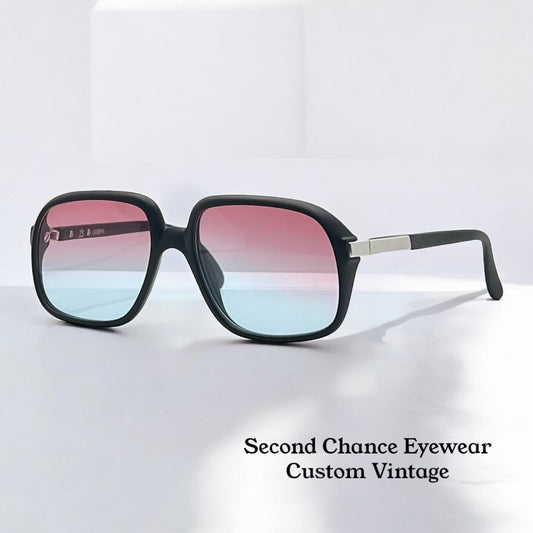 Cobra 3038 Vintage Optyl Sunglasses W| New, Custom Rose To Ice Blue Gradient Lenses-Deadstock-Austria