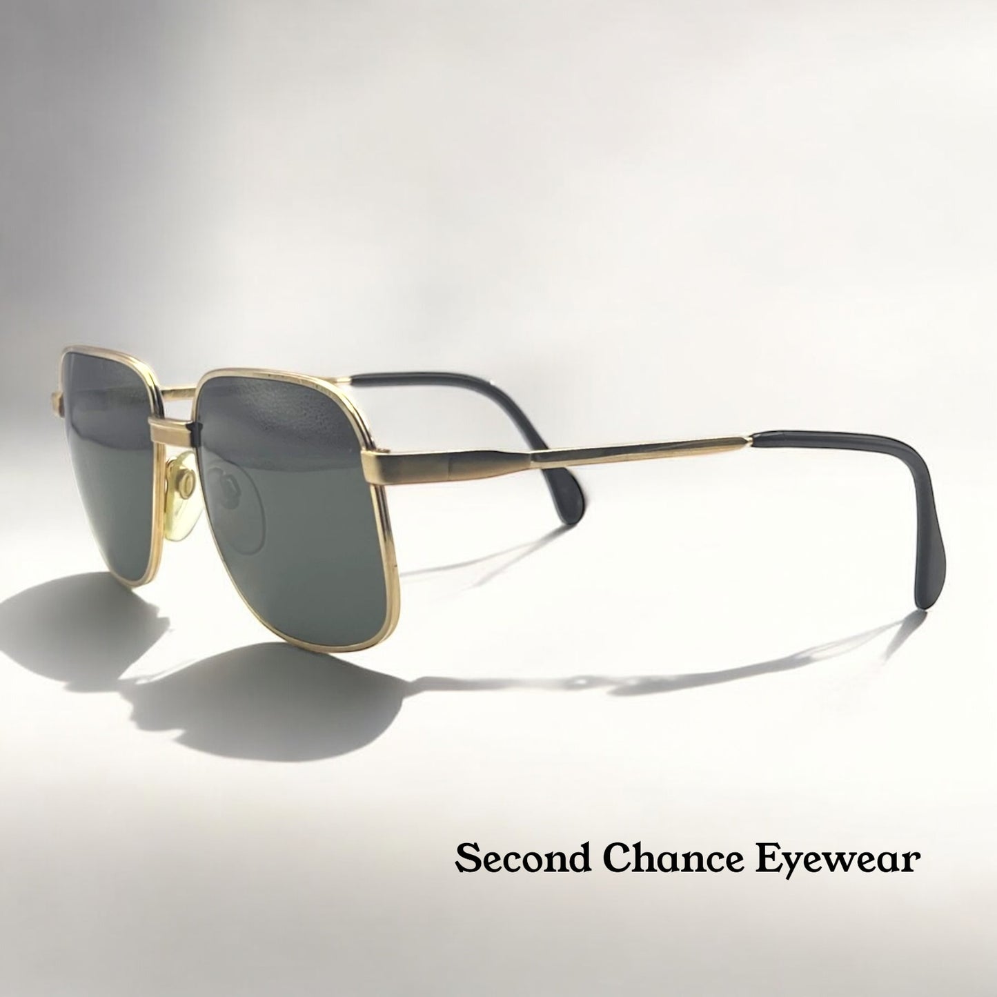 Vintage New/Old Leonard Harley Gold Plated Sunglasses- Mod. LH1010 GP 18ct. 55mm