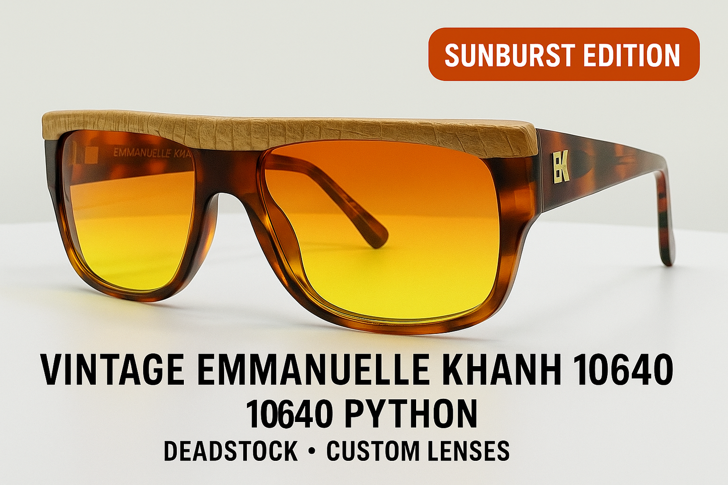 Vintage Emmanuelle Khanh 10640 Python Sunglasses – Sunburst Edition 1 of 1