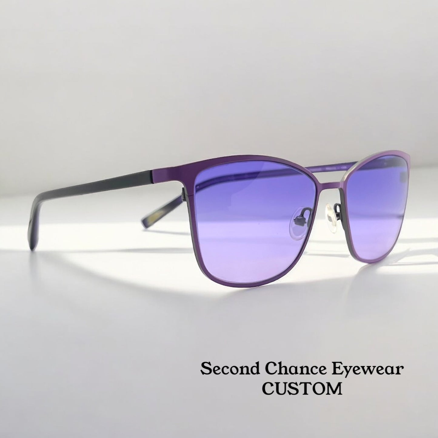 Kung Fu Eyes Sophia 159 Purple Titanium Sunglasses w/New, Custom Gradient Lenses