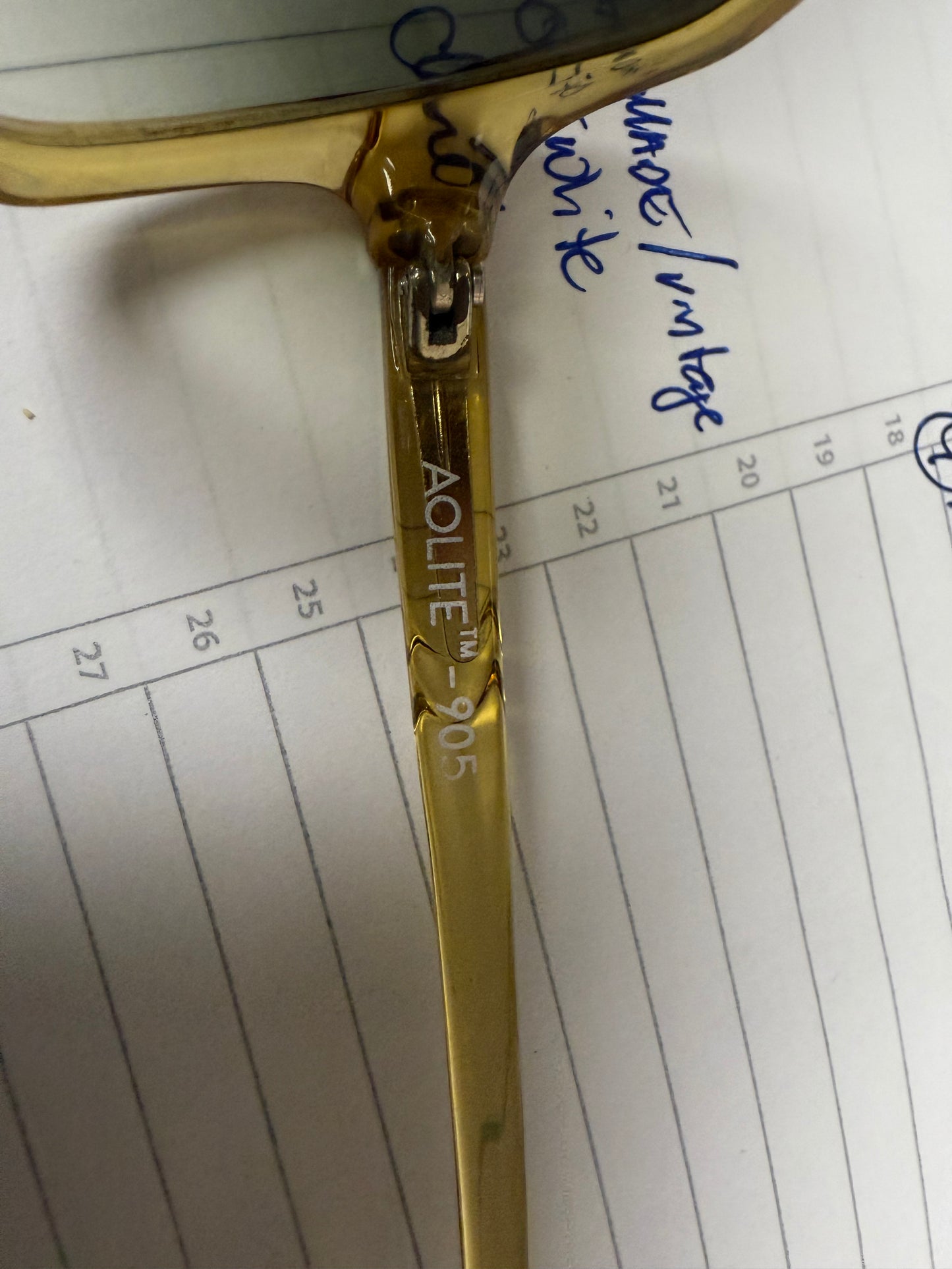 Vintage Aolite M-905 Oversized Transparent Gold Sunglasses – Custom Lenses