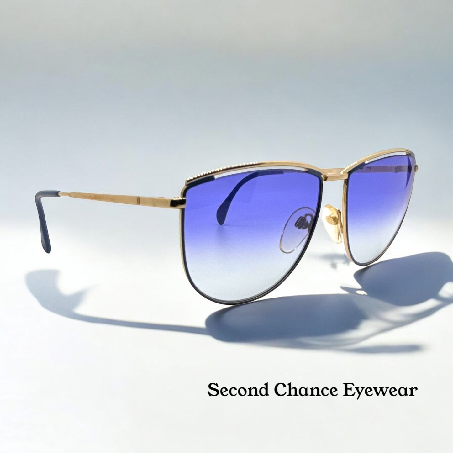 Silhouette V6050 M6078 Vintage Sunglasses w/New Blue Gradient Custom Lenses–59mm-Austria