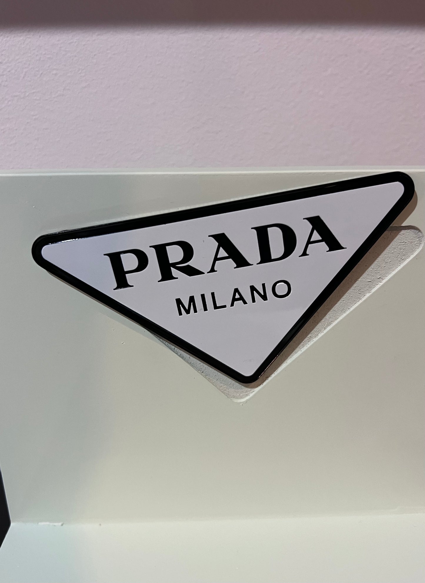 Prada “L-Shaped” Counter Display Magnetic Logo-Brand New-Retail Branded Display