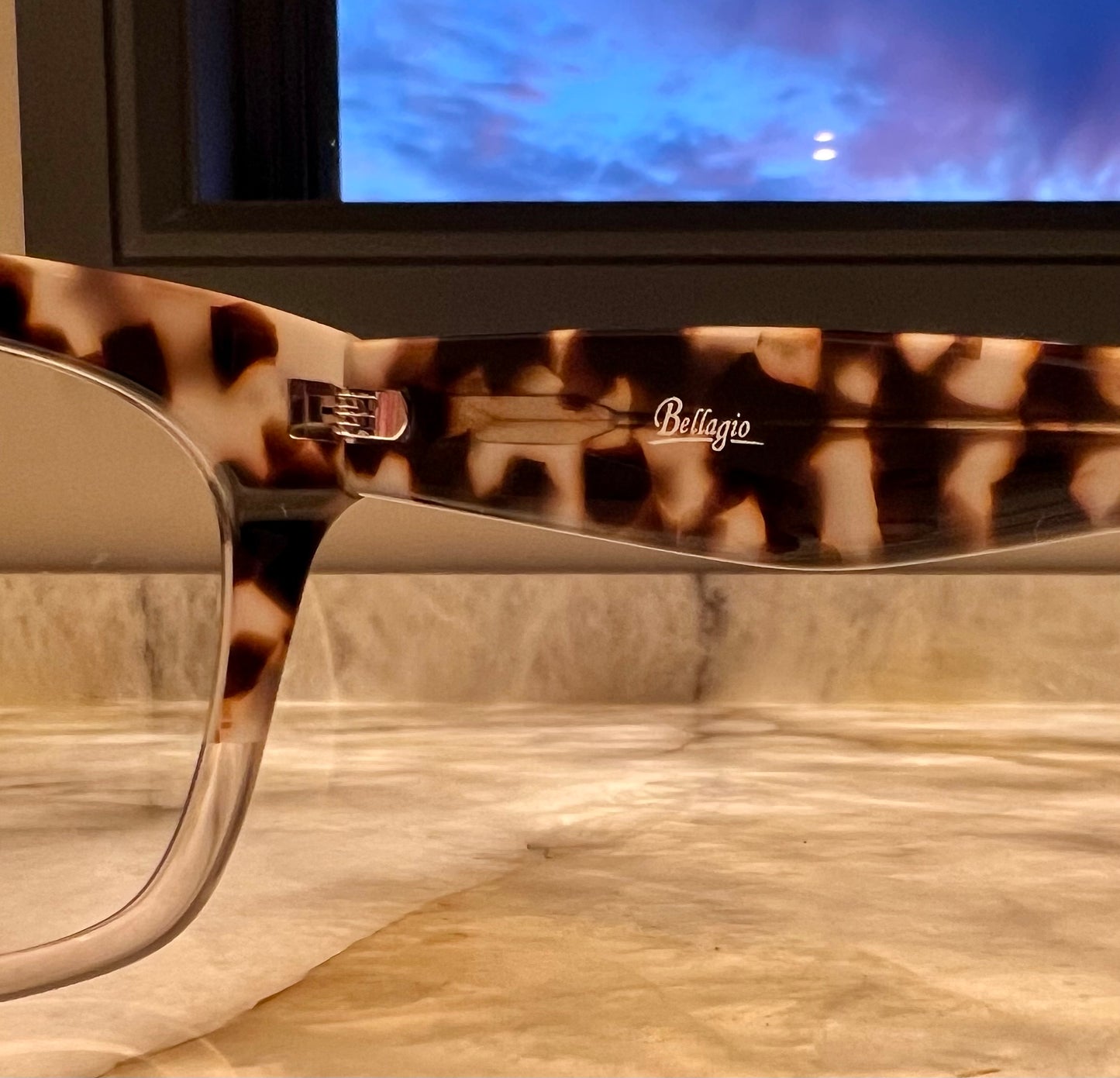 Bellagio Eyewear Pink Tortoise Oversized Rectangle-Model FP0886-01 Size: 54-21-145