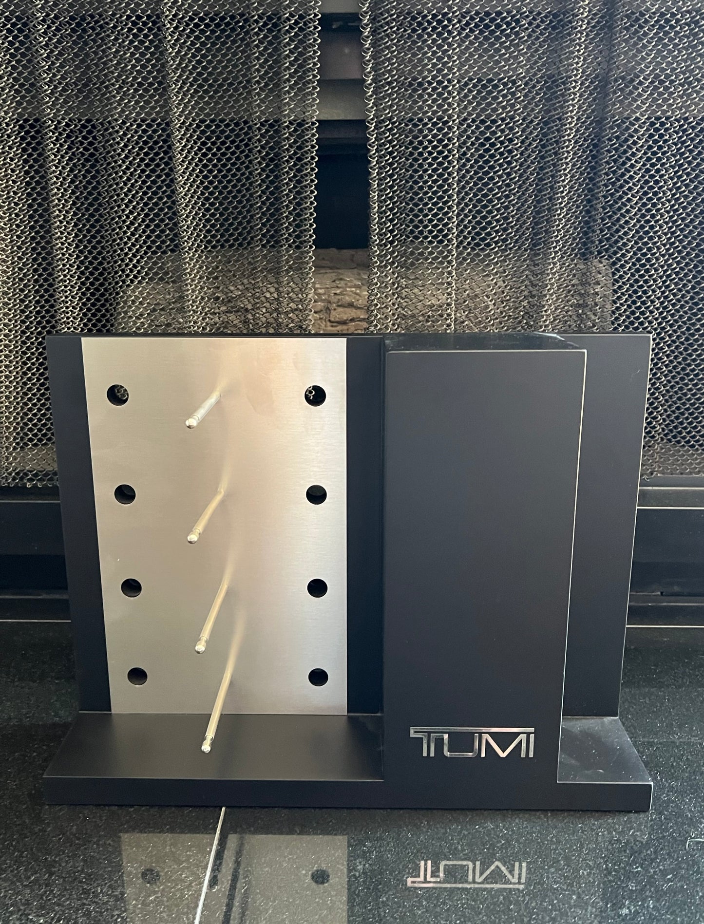 Tumi Counter Top Display. Brand New 4 Unit Display & 4 Unit Side Storage. NEW