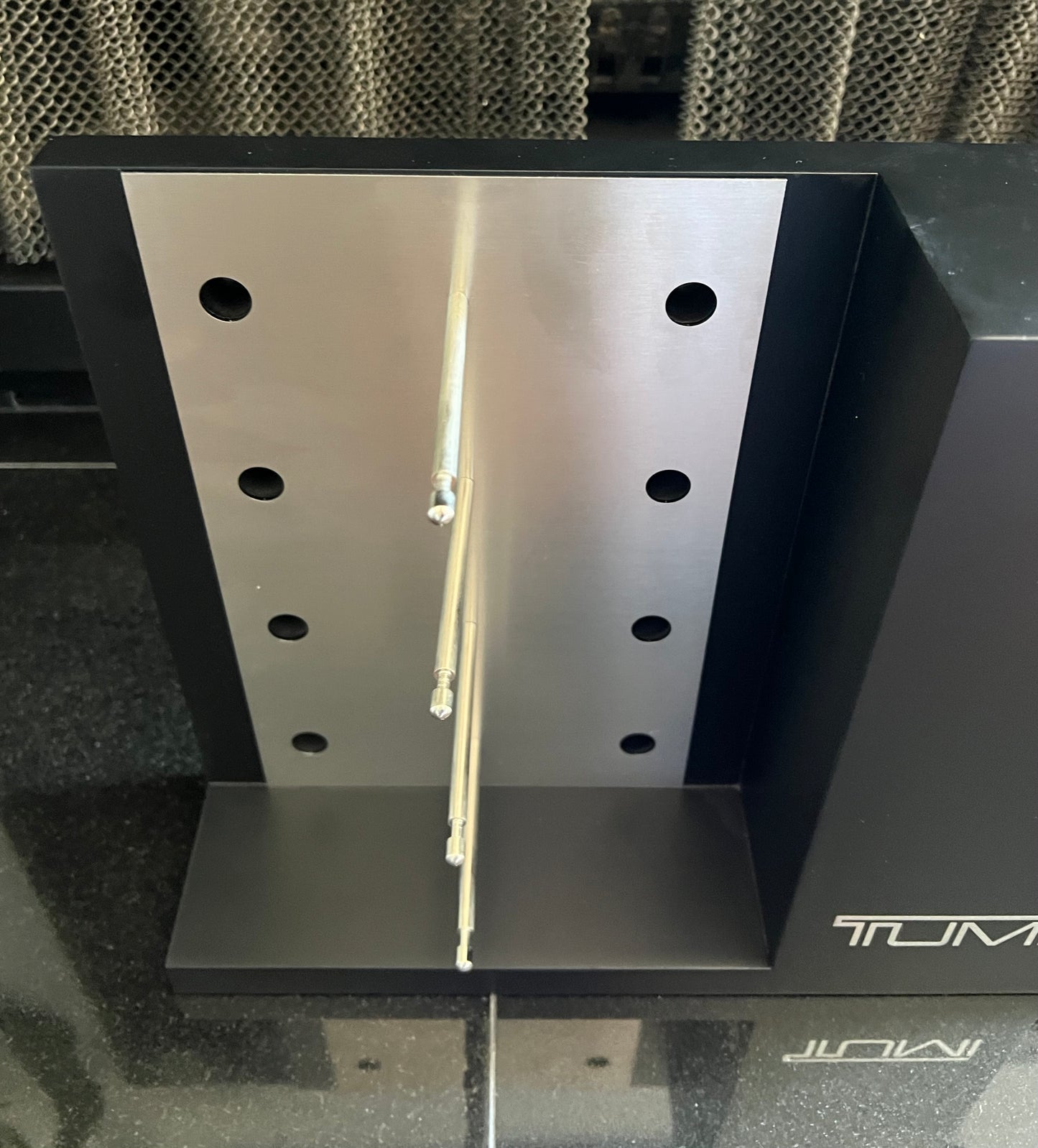 Tumi Counter Top Display. Brand New 4 Unit Display & 4 Unit Side Storage. NEW