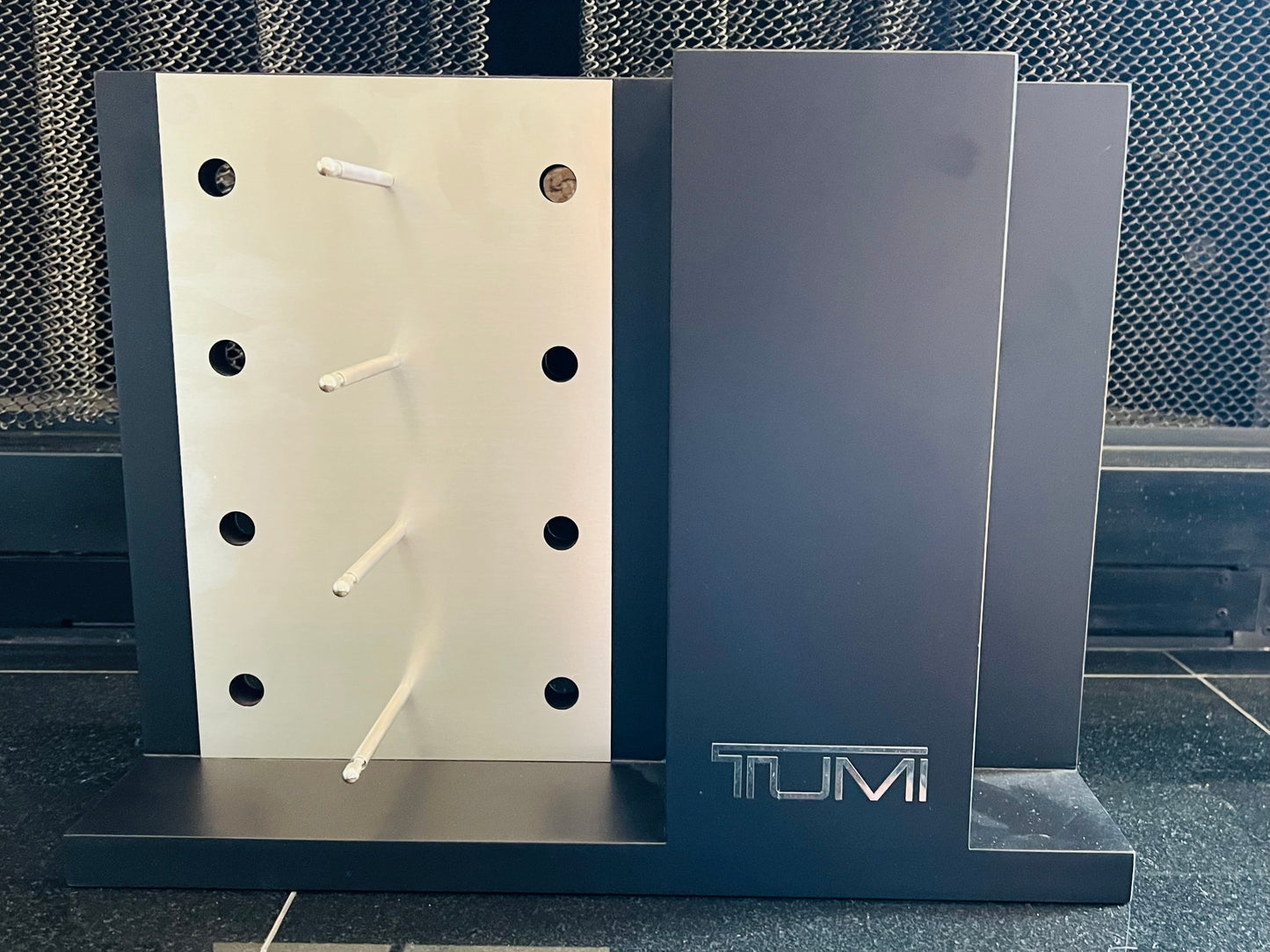 Tumi Counter Top Display. Brand New 4 Unit Display & 4 Unit Side Storage. NEW