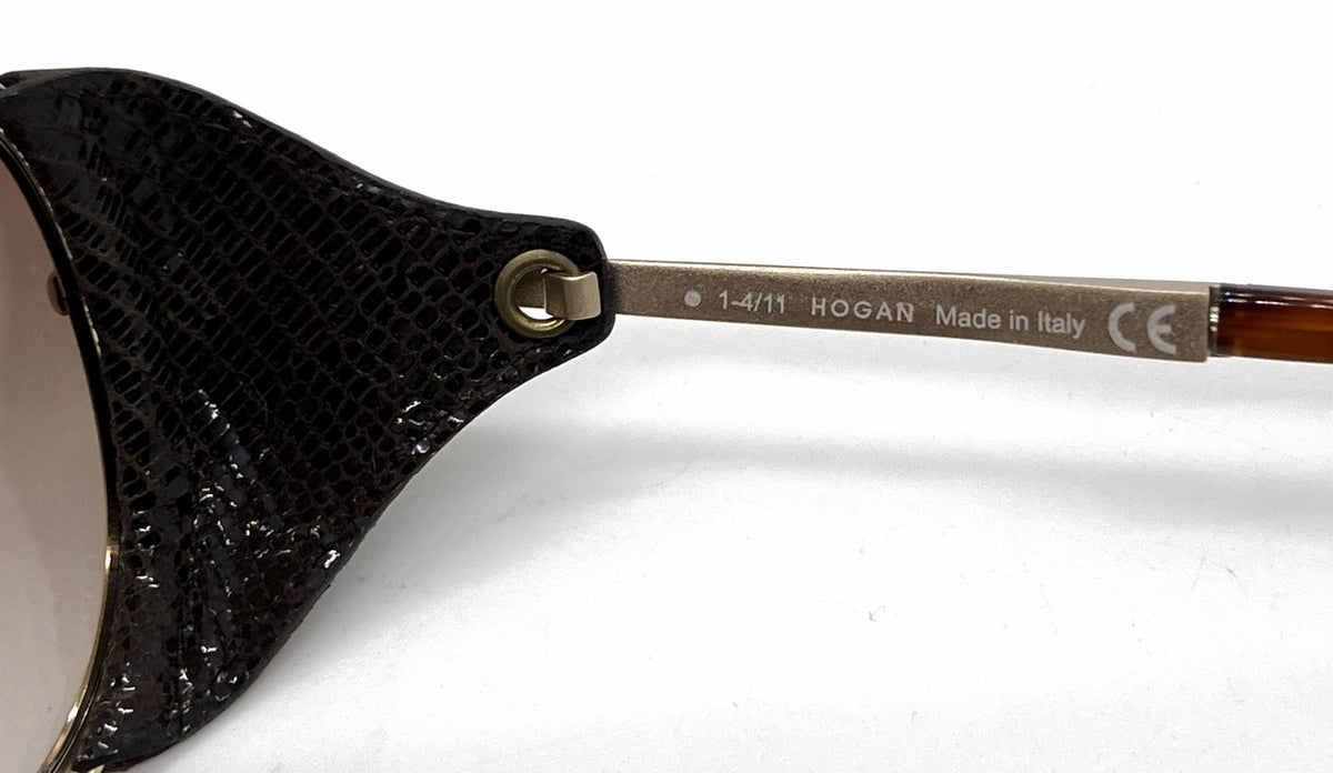 Hogan Cruiser HO58 28F Gold Aviator Sunglasses-Brown Gradient Lenses-Unworn
