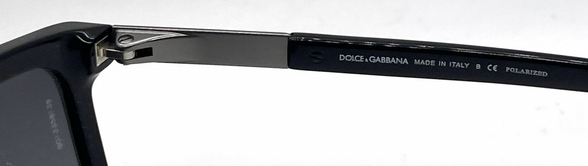 Dolce and Gabbana DG4219 501/T3 Black Gunmetal Square Aviator-Vintage Sunglasses Grey Polarized Lenses-Unworn