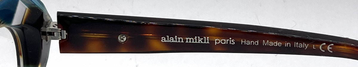 Alain Mikli Isabeau A03108 003 Teal / Tortoise Striped Eyeglasses-Unworn-Italy