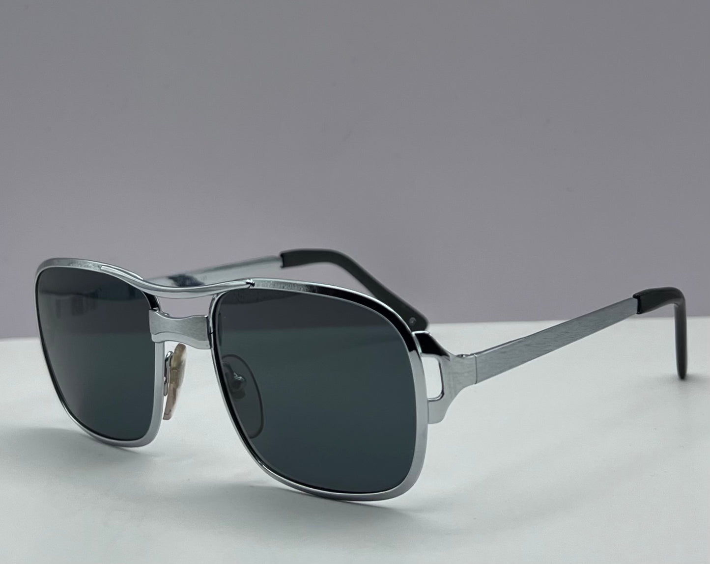 Vintage COTTET FRAMES Model:39501-NEW/OLD STOCK- Fashioned with Brand New “Berkos Designs” Custom Solid Grey/Blue Lenses