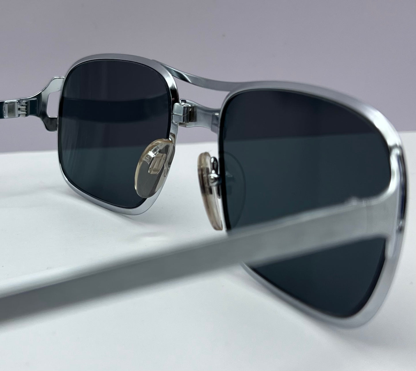 Vintage COTTET FRAMES Model:39501-NEW/OLD STOCK- Fashioned with Brand New “Berkos Designs” Custom Solid Grey/Blue Lenses