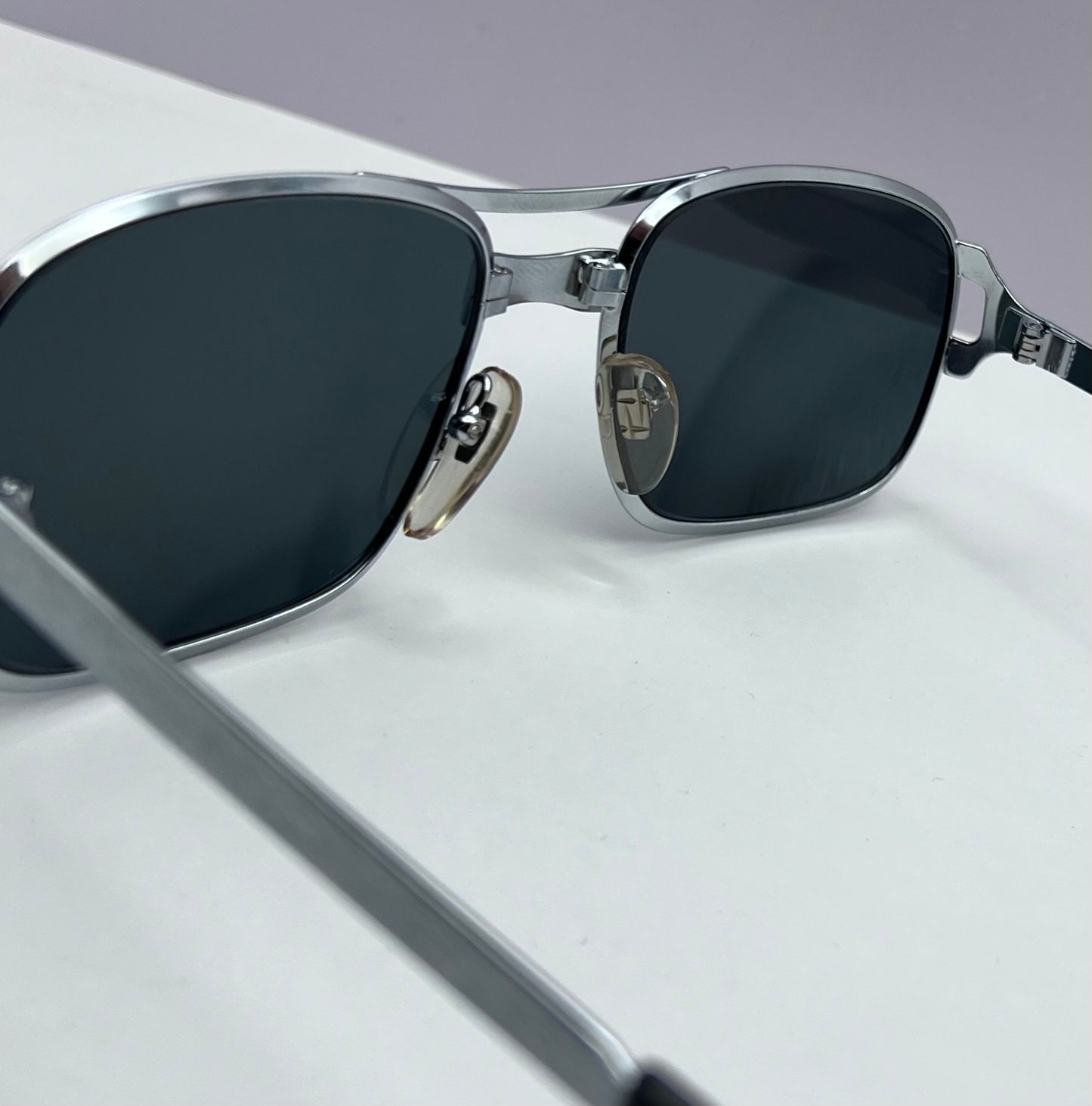 Vintage COTTET FRAMES Model:39501-NEW/OLD STOCK- Fashioned with Brand New “Berkos Designs” Custom Solid Grey/Blue Lenses