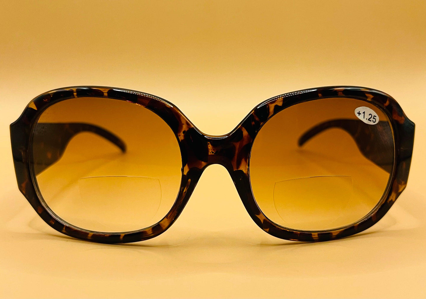 Bold Oversized Square Bifocal Style Reading Sunglasses-Two Colors Available in Various Magnifications