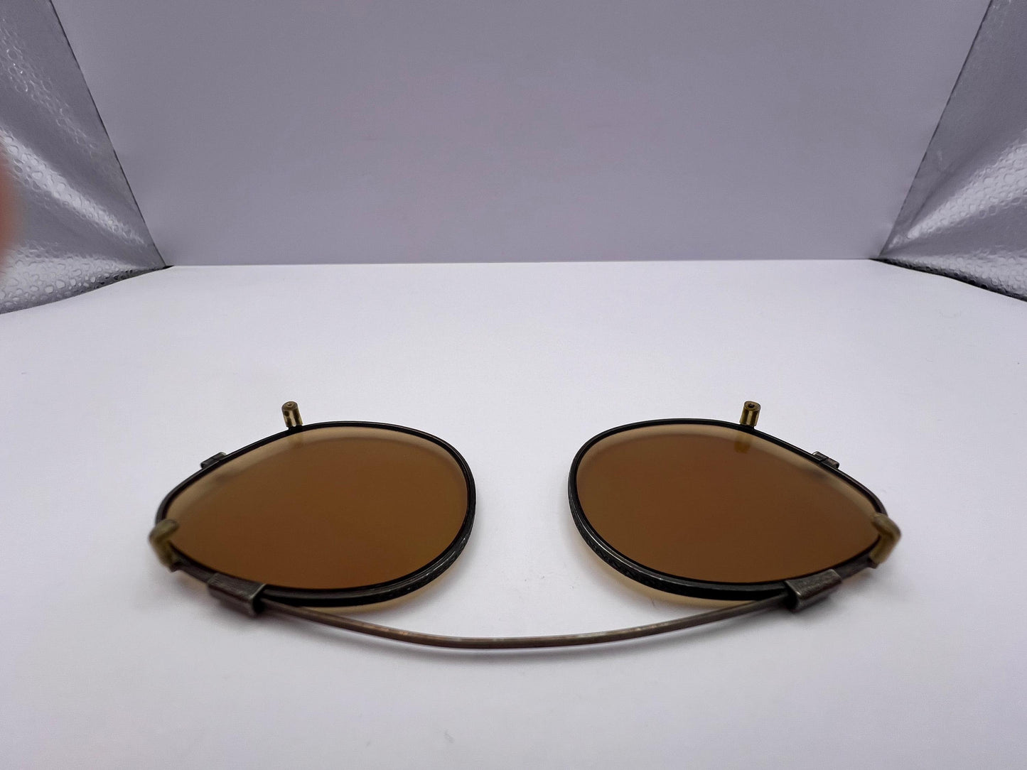 Antique 45Mm Clipon-Gold Engravings And Patina With Brand New Berko’S Designs Lenses™ Custom Solid Persimmon Lenses