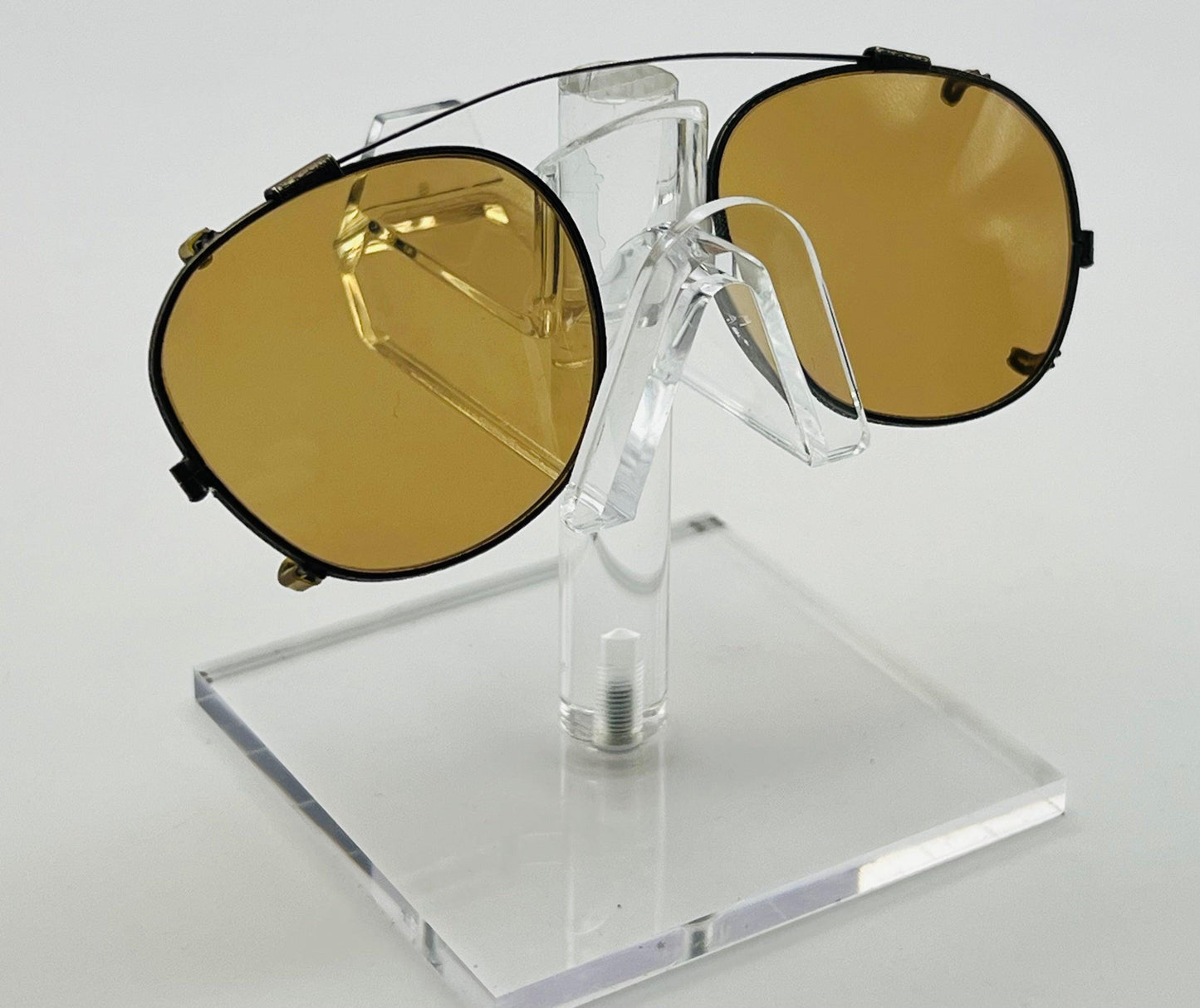 Antique 45Mm Clipon-Gold Engravings And Patina With Brand New Berko’S Designs Lenses™ Custom Solid Persimmon Lenses