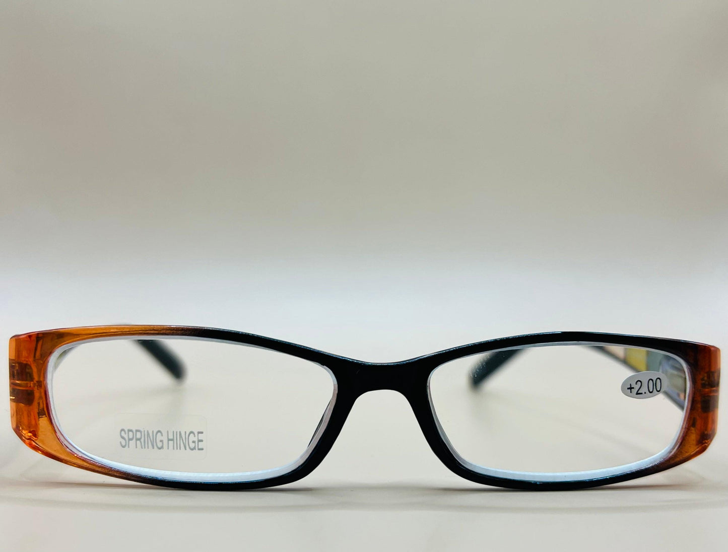 Geometric Narrow Readers. Black Frame Front With Multi-Color Arms