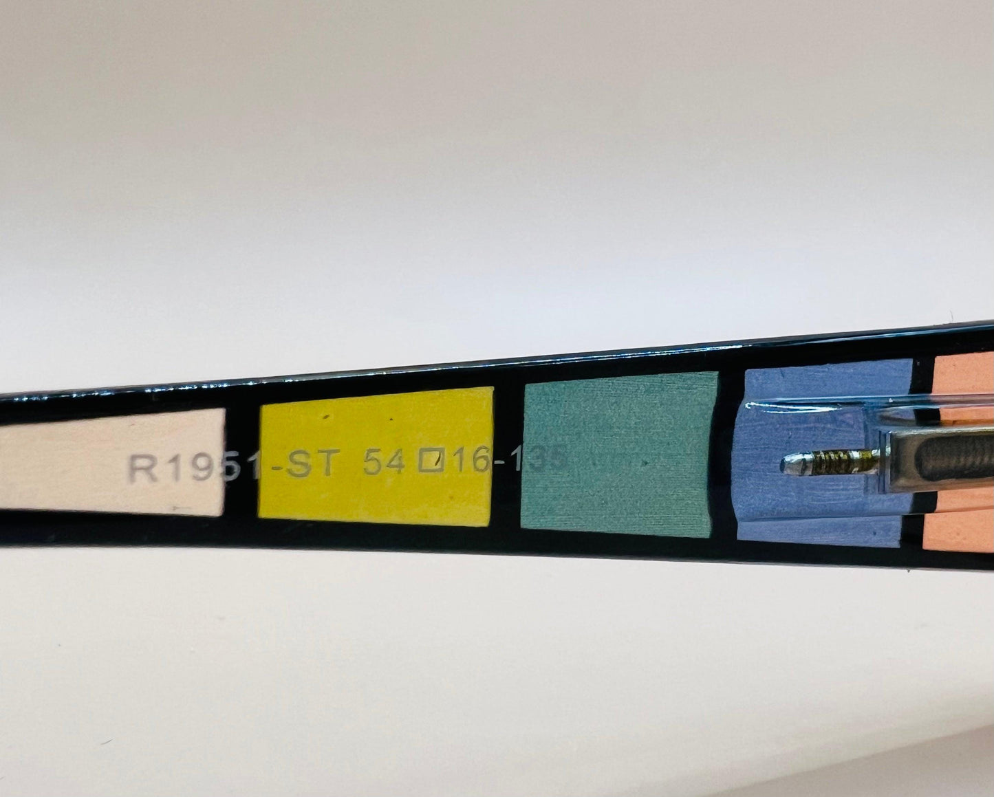 Geometric Narrow Readers. Black Frame Front With Multi-Color Arms