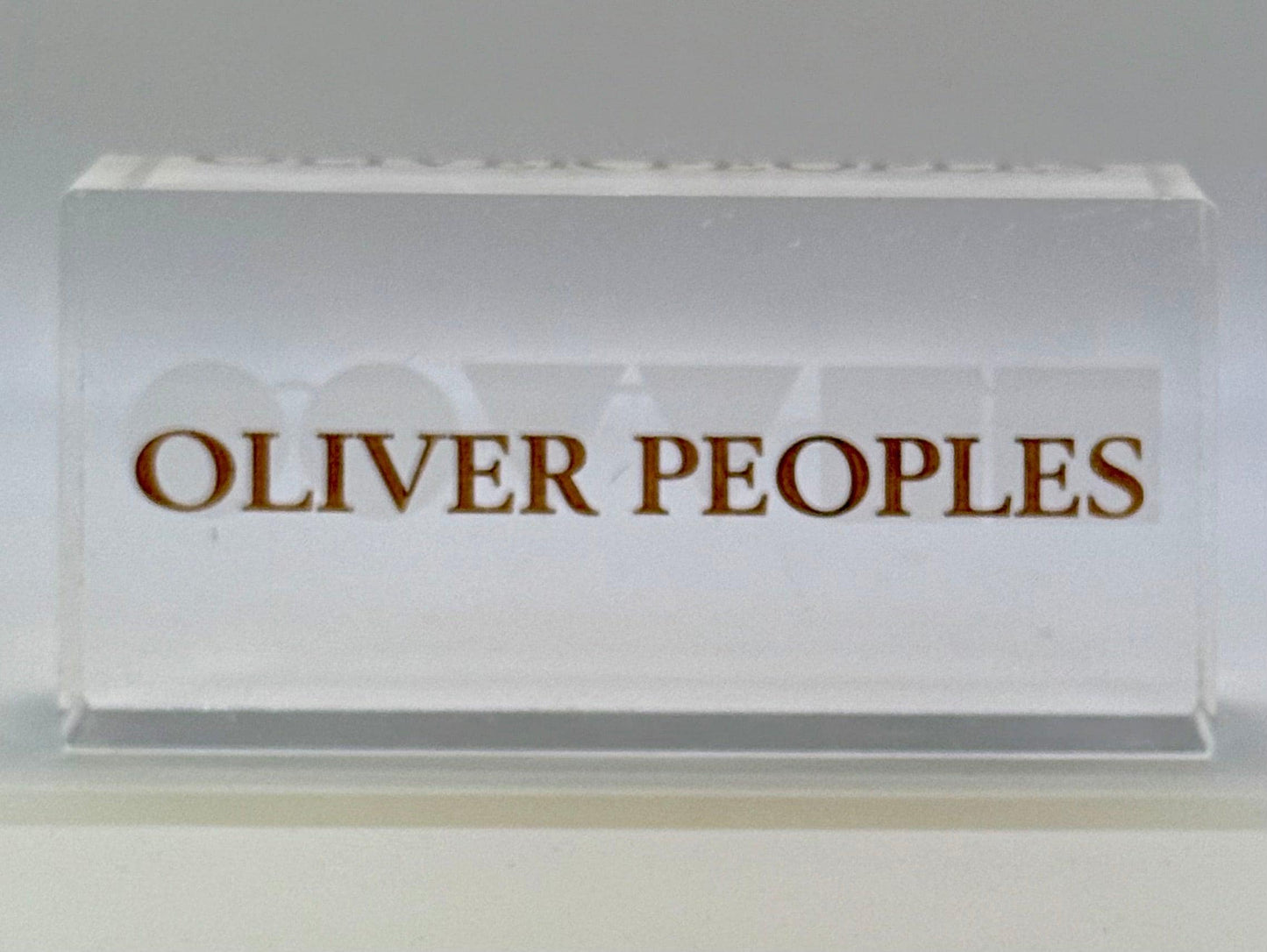 Preowned Vintage Oliver Peoples Acrylic Display Block – 5” x 2.75”