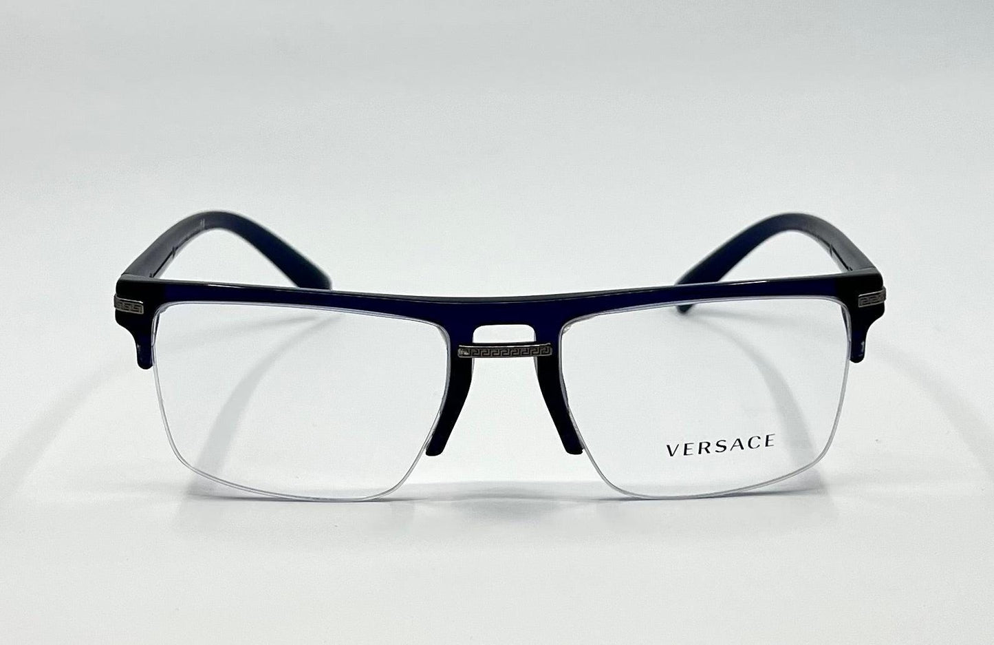 Versace 3269 5125 Blue Semi Rimless Eyeglasses 55mm -Italy-Deadstock|Unworn