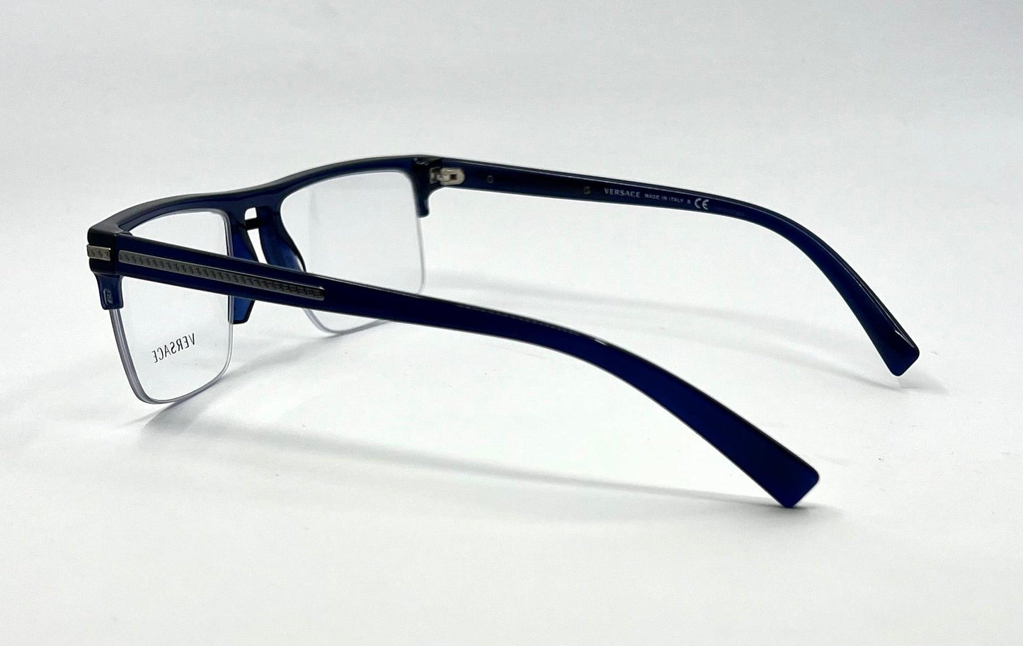 Versace 3269 5125 Blue Semi Rimless Eyeglasses 55mm -Italy-Deadstock|Unworn