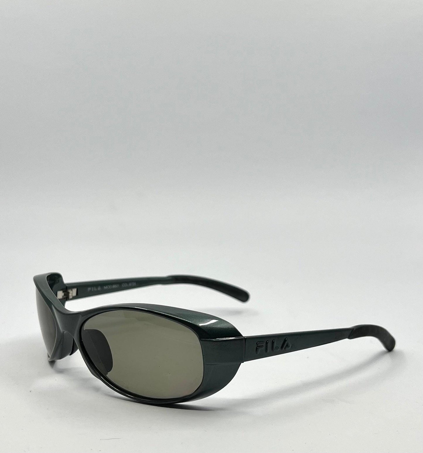 Fila 8501 Vintage Sunglasses-Made In Italy By De Rigo-Y2K Oval Wraparound-Col.9724