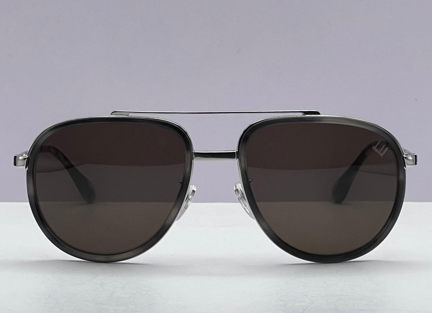 Dunhill Pilot Sunglasses-*3P Sdh133 0579-Silver Havana-Dbl Bridge-100% Authentic