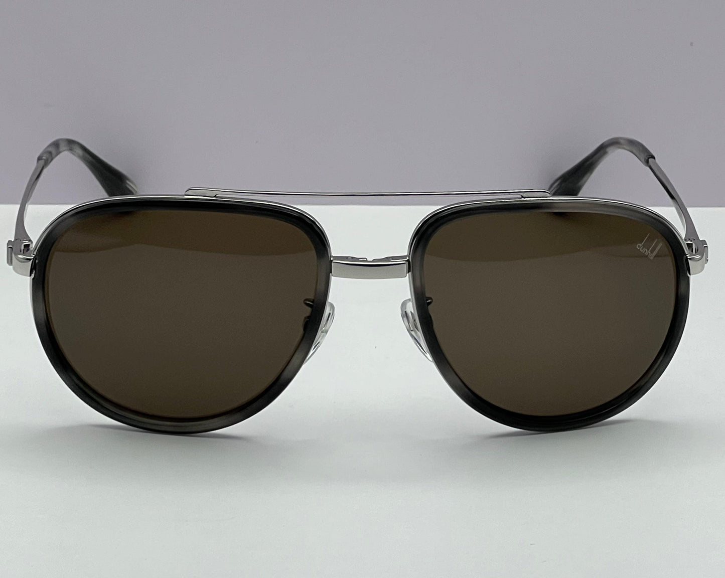 Dunhill Pilot Sunglasses-*3P Sdh133 0579-Silver Havana-Dbl Bridge-100% Authentic